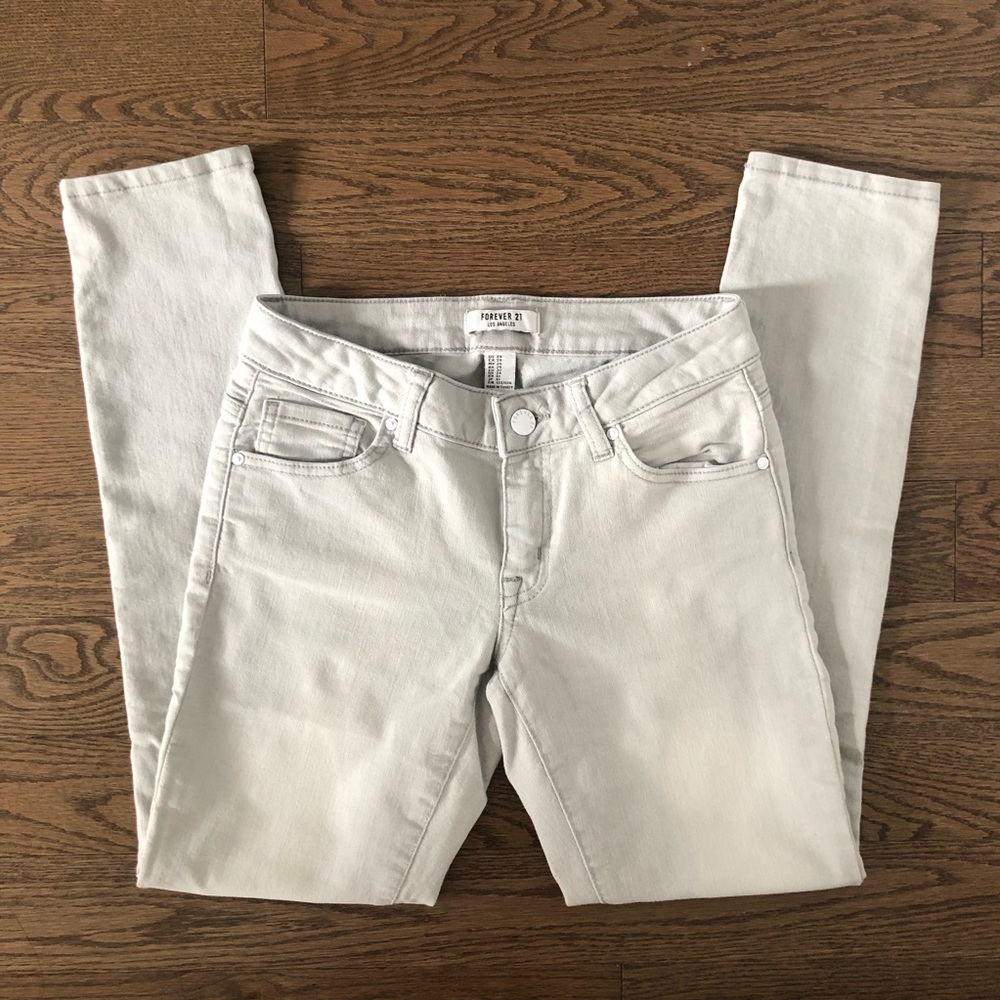Forever 21 Denim Skinny Jeans Super Light Wash Grey